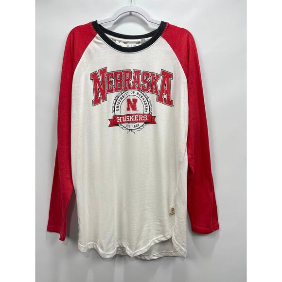 Pressbox‎ Cream and Red Nebraska Huskers Baseball Tee - Picture 1 of 2